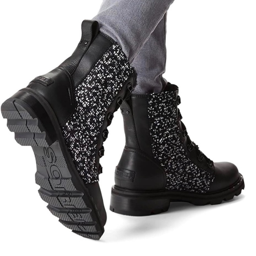 SOREL LENNOX LACE COZY WP BLACK BOOT Size: 8 - Picture 2 of 14